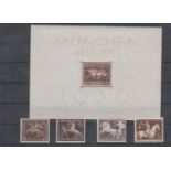 SteckkarteDeutsches Reich, Mi. Block 4, Mi. 671/ 699/ 747/ 854, alle postfrischMindestpreis: 30 EUR