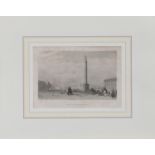 Stahlstich"Die Alexandersäule in Sankt Petersburg", 9,5 x 15 cm, unger., mittig bez., verlegt i.d.