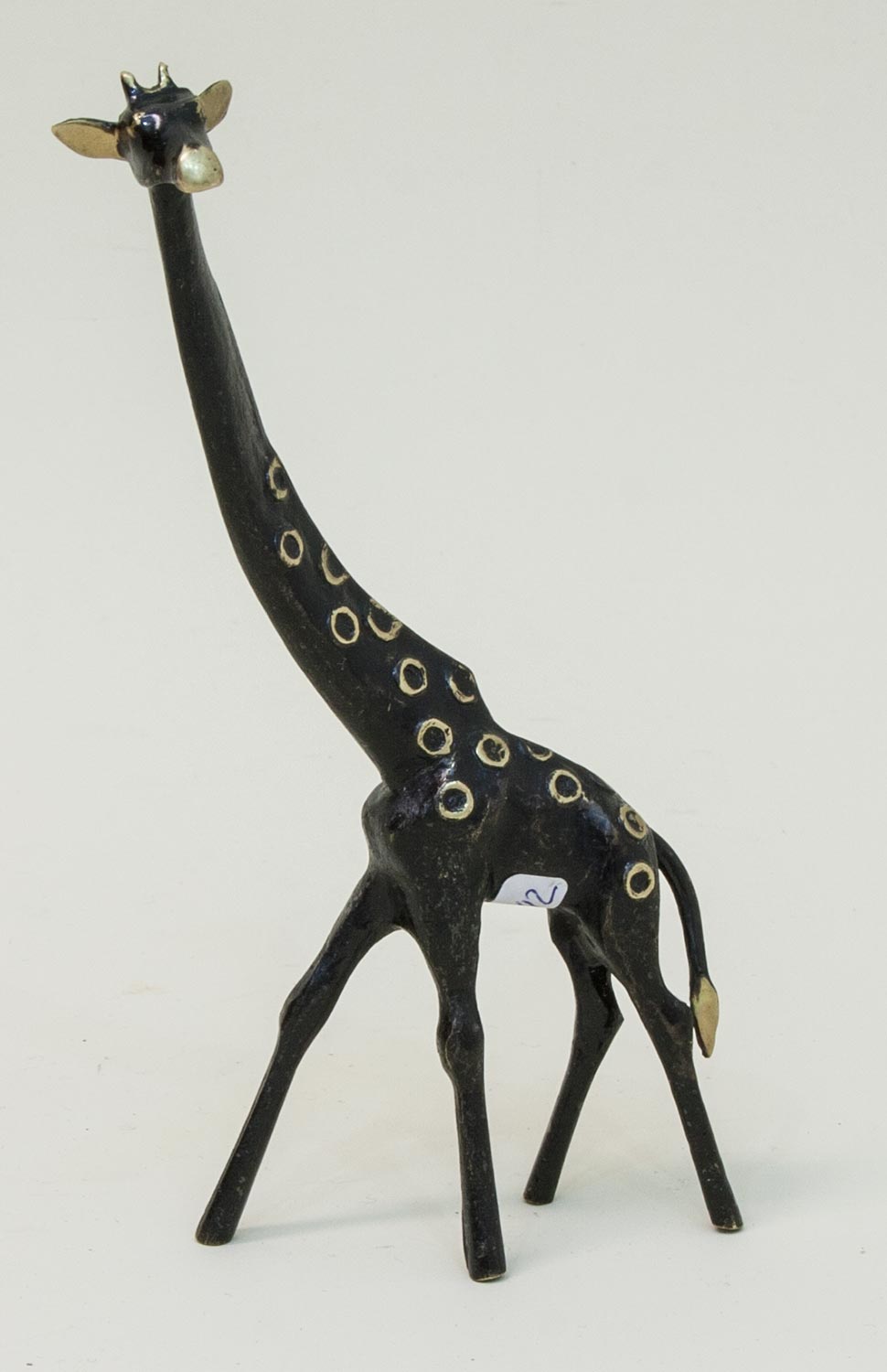 Unbekannter Bildhauerder 1950er Jahre, Giraffe, Bronze, teilw. dunkel patiniert, Details poliert,