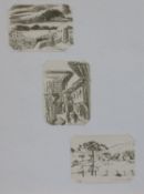 H. Zimmermann(Grafiker des 20. Jh.)LandschaftenOriginal Lith., 15 x 12 cm, 3 auf einem Bogen