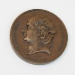 Bronze-Medaillezu Ehren Pierre-Jean de Béranger (* 19. April 1780 in Paris; ? 16. Juli 1857