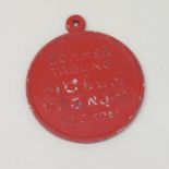MedailleSommertagung in Mölln VDG Nord 1951, Alluminium farbig gefaßt, mit EulenspiegelMindestpreis: