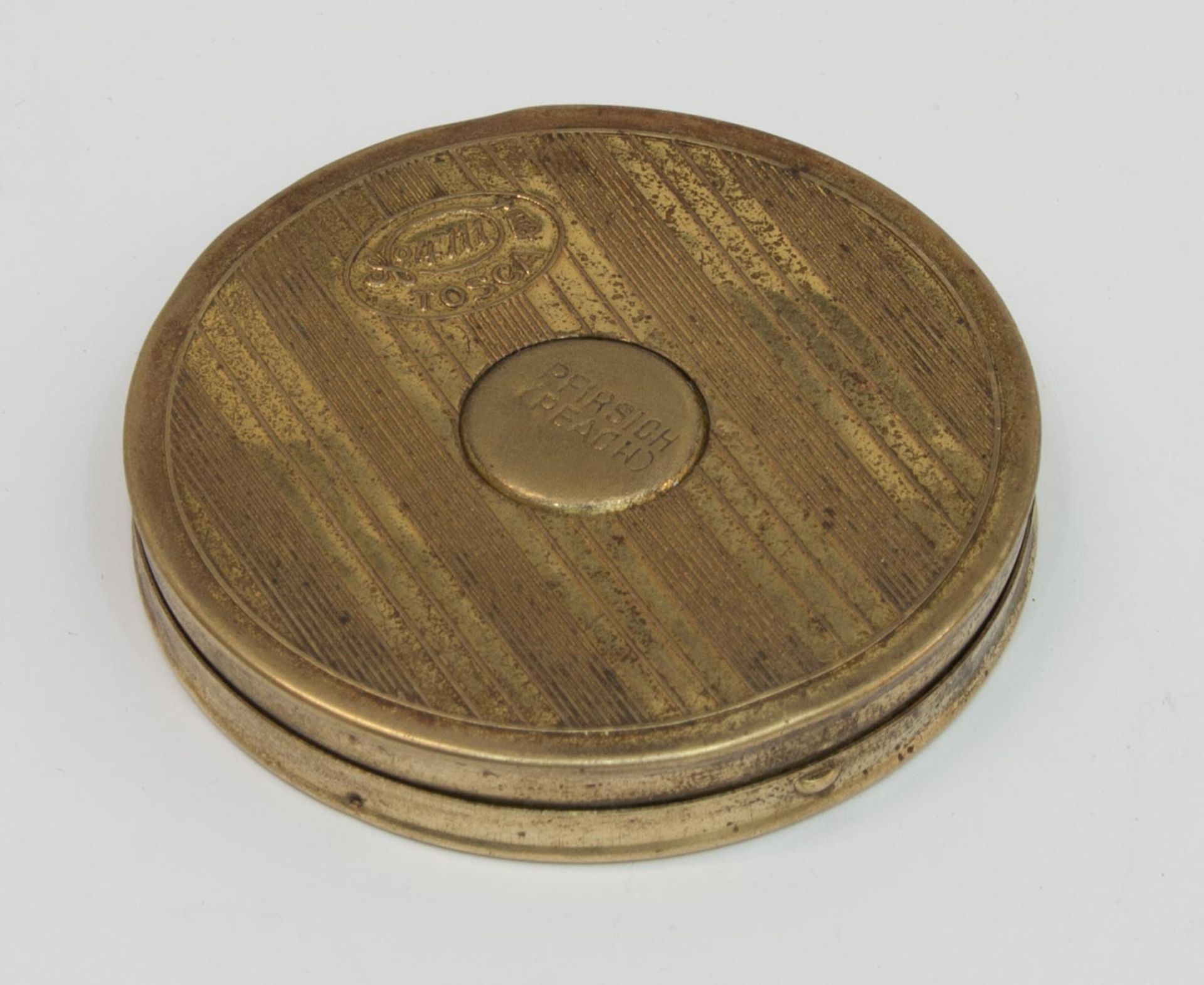 Puderdoseum 1930, Tosca-4711 parfümiert, Messing, D. 4,5 cm