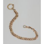 Jugendstil - Taschenuhrenkette585er Rosègold, ziselierte Glieder, L. 27 cm, G. 17,3gMindestpreis: