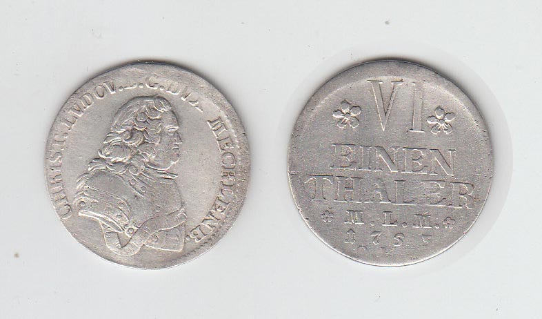 IV Einen ThalerMecklenburg 1755, Christian LudwigMindestpreis: 35 EUR