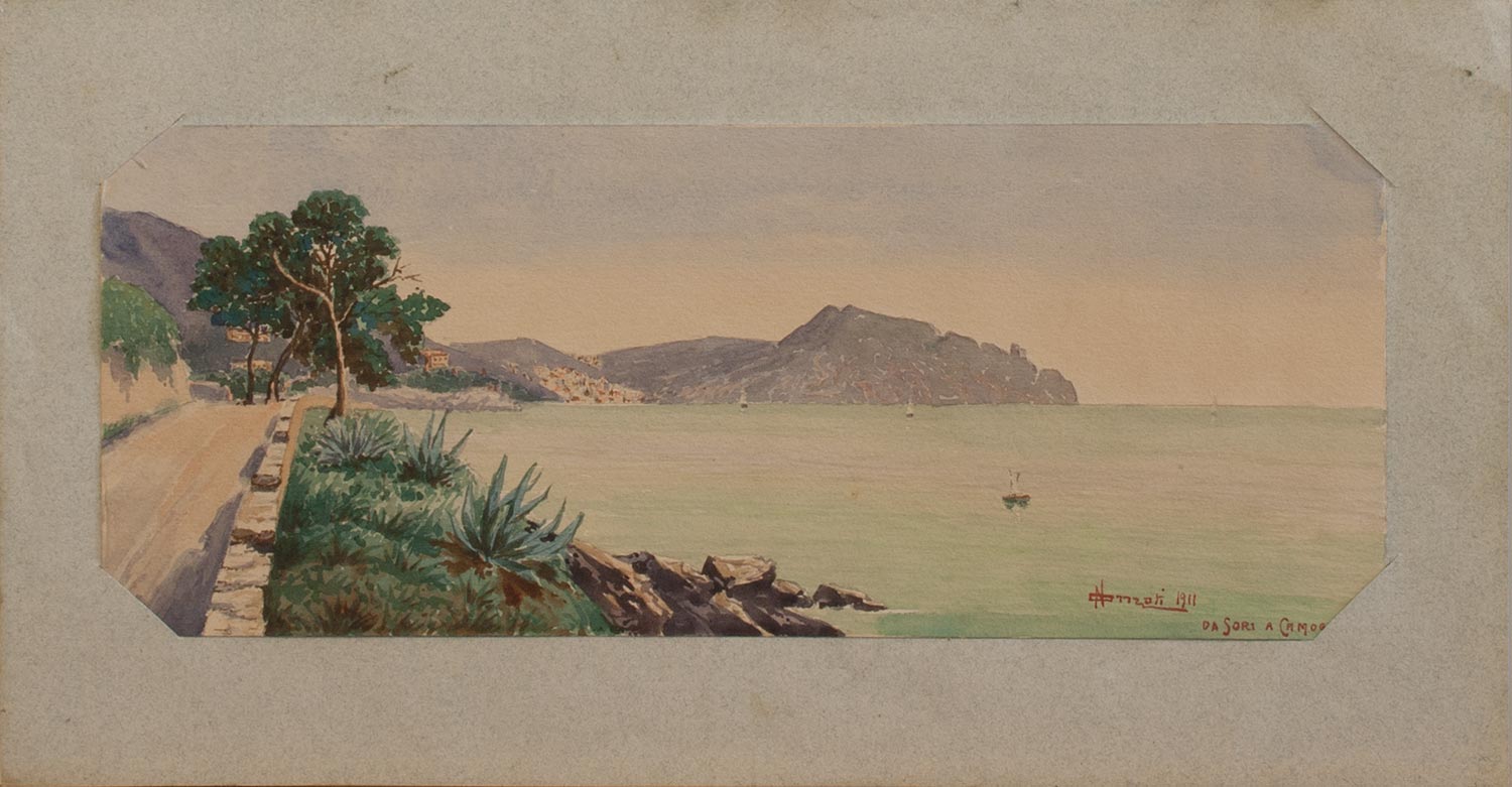 Nonzati (?)(italienischer Landschaftsmaler u. Aquarellist d. 19./ 20. Jh.)Da Sori a Camogli (Blick