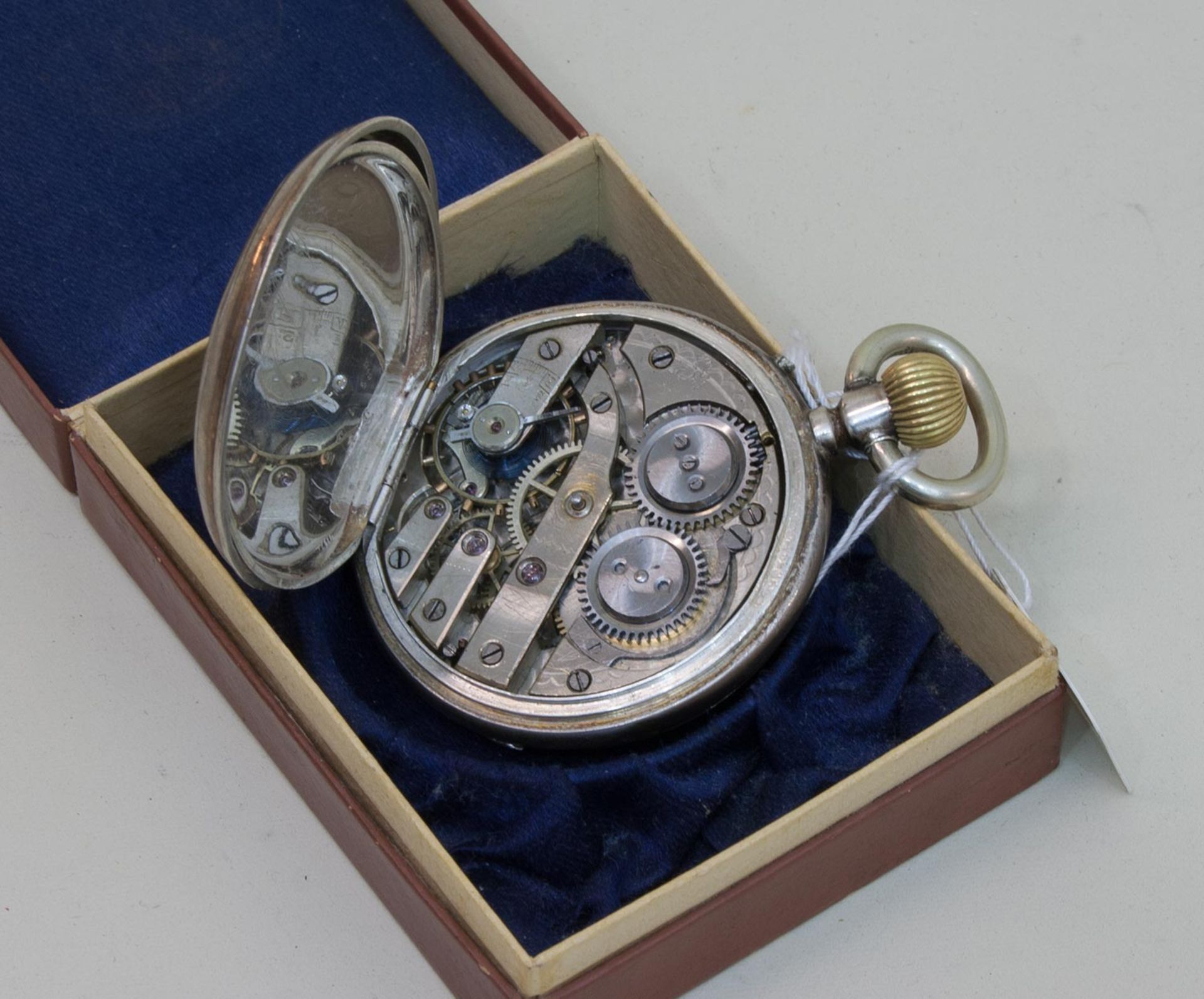 Herren Taschenuhrum 1900, Silbergehäuse, unbekannt gemarkt, rep.-bed.Mindestpreis: 30 EUR - Bild 2 aus 2