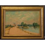 Alfred Sisley(Paris 1839 - 1899, französischer Impressionist)"Straße bei Hampton Court"