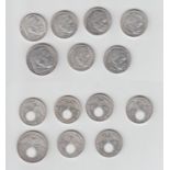 Posten6 x 2 Mark, 1 x 5 Mark, Deutsches Reich, 1937-39, SilberMindestpreis: 25 EUR