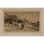 Max Asperger(1864 - 1928, deutscher Landschaftsmaler u. Radierer)Italienisches DorfOriginal