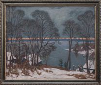 S. Kasanzew(Russischer Maler des 20. Jh.)Winterliche AbendstimmungÖl/ Leinwand, 50 x 60 cm, ger.