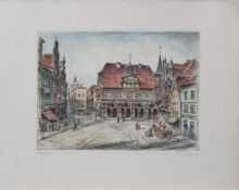 Friedrich Görlitz(deutscher Maler u. Grafiker d. 20. Jh.)MindenOriginal Farbradierung, 25 x 34 cm,