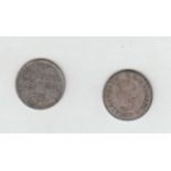 2 Münzen1/48 Taler Mecklenburg Schwerin 1861 u. 1/48 Taler Mecklenburg Strelitz 1841Aufrufpreis: