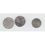 3 Münzen4 Pfennig Mecklenburg Schwerin 1811, 1 Schilling Mecklenburg Schwerin 1808, 1/48 Taler,