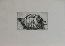 A. Kersten(Grafiker u. Zeichner d. 20. Jh.)Ohne TitelOrig. Radierung, 7 x 12 cm, unger., handsign.