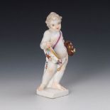 Reserve: 200 EUR        Putto als Allegorie der Malerei, Meissen. Unglasierter Boden, ohne Marke,