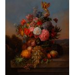 Reserve: 2800 EUR        Hulstijn, Cornelis Johannes van: Blumenstillleben. Öl/Leinwand, rechts