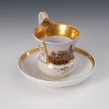 Reserve: 120 EUR        Ansichtentasse Brocken. Strichmarke, Ilmenau?, um 1840/50. Kratertasse mit