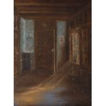 Hansen, H.: Pastell Interieur. Pastell, links unten Bleistiftsignatur/datiert: (19)27, verso vom