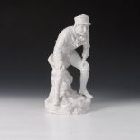 Reserve: 120 EUR        Spielender Knabe, Heubach. Marke, ab ca. 1882. Biskuitfigur eines auf