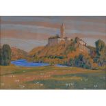 Reserve: 90 EUR        Bernhardt, Hans: Schönburg bei Naumburg/Saale. Aquarell/Gouache, links