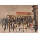 Reserve: 100 EUR        Berlin - Altes Museum. Aquarell, links unten undeutlich signiert, Mitte