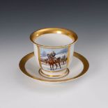 Reserve: 260 EUR        Bildertasse "Leopold v. Dessau bei Kesselsdorf", KPM Berlin. Blauzeptermarke