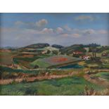 Reserve: 1800 EUR        Jacob, Walter Friedrich Richard: Sommerlandschaft. Öl/Leinwand, links unten