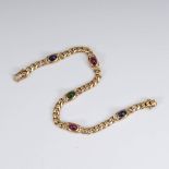 Reserve: 750 EUR        Klassisches Damenarmband mit Diamanten und verschiedenen Steincabochons. 750