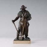 Reserve: 120 EUR        Reusch, Friedrich: Hüttenarbeiter "Frieder". Galvanoplastik bronzefarben und