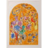 Reserve: 60 EUR        Chagall, Marc: "Jerusalemer Fenster". Farblithographie aus "Glasmalereien für