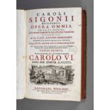 Carlo Sigonios Geschichtswerk 1732 Caroli Sigonii Mutinensis Opera Omnia Edita, et inedita, cum