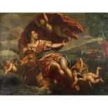 Europa auf dem Stier
Szene der griechischen Mythologie, in welcher Zeus in Stiergestalt seine