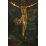 Jesus am Kreuz
Darstellung des Gekreuzigten vor Nachtlandschaft, lasierende, schemenhafte, religiöse