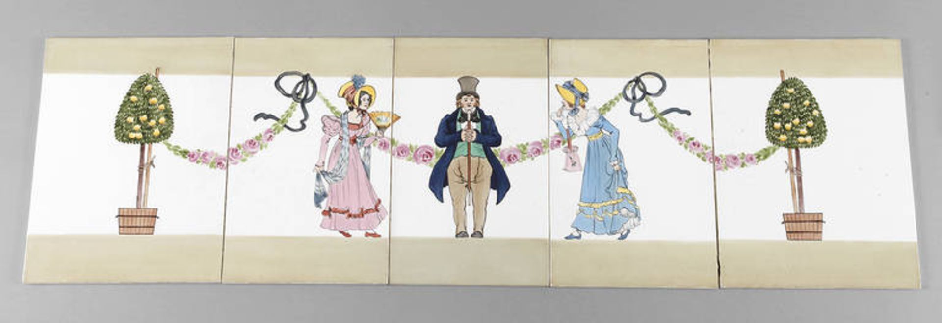 Fliesenfries Jugendstil
ungemarkt, um 1900, in der Art von Franz Ringer gestaltetes Bildmotiv, in