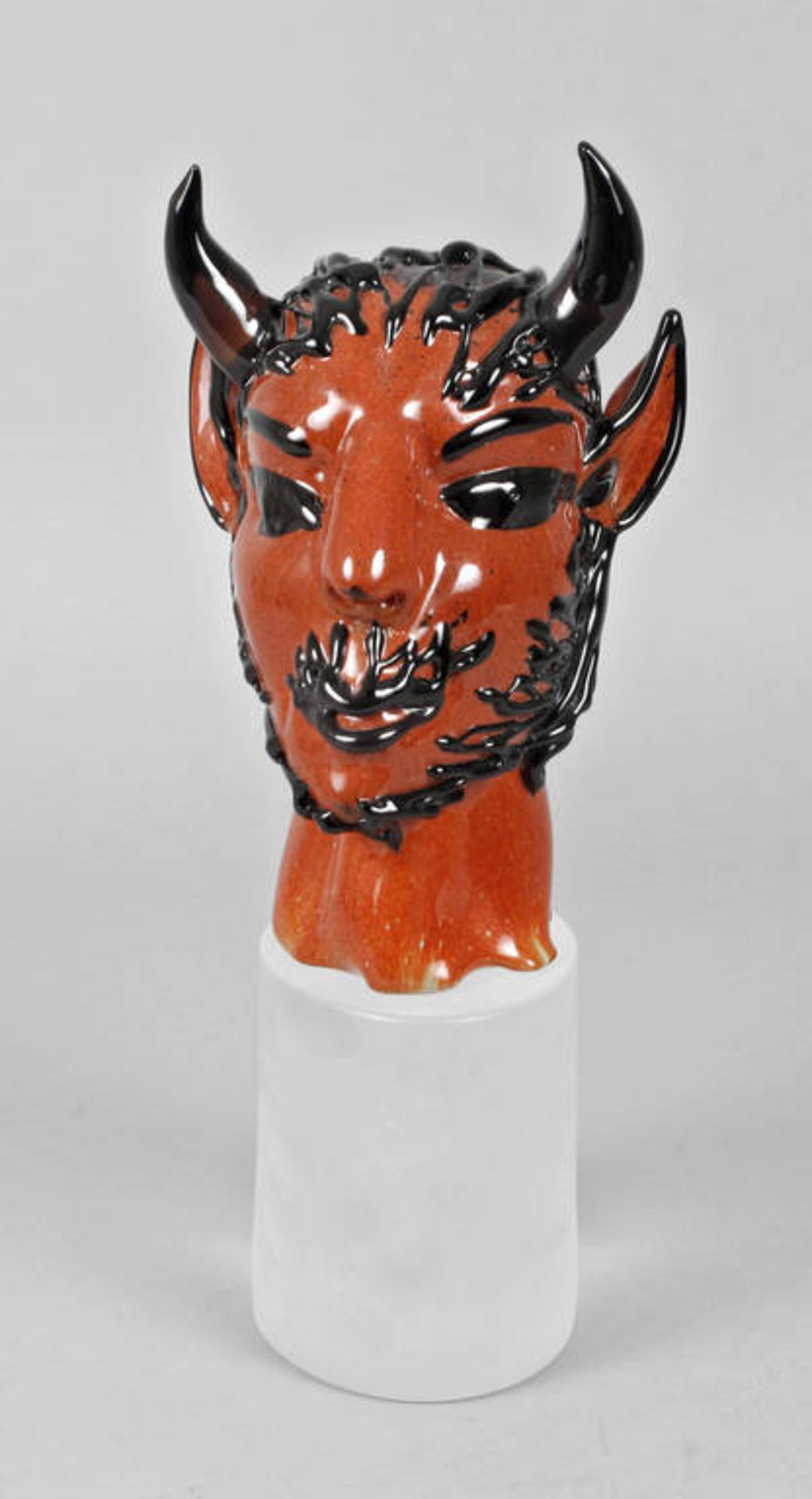 Große Glasskulptur "Teufel"
des zeitgenössischen Künstlers Barbaro Alessandro/Murano, unsigniert,