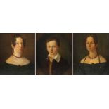 Drei Biedermeierportraits
Familienportraits der Familie Harless, Bruststücke der Geschwister