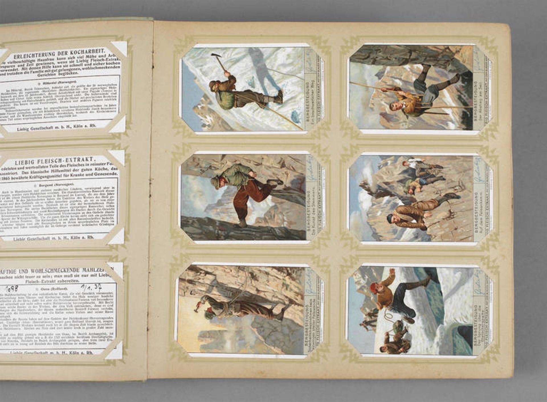 "Liebig-Bilder-Album"
deutsch, um 1920/30, 228 teils chromolith. Bilder in 38 Serien à sechs