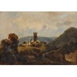 Albert Trippel attr., "Burg Cochem"
Blick auf die hoch über der Mosel gelegene Wehranlage, gerahmt