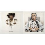 Günter Gritzner, "Timothy Leary" und "Jimi Hendrix"
zwei Portraits, dabei Bildnis des us-