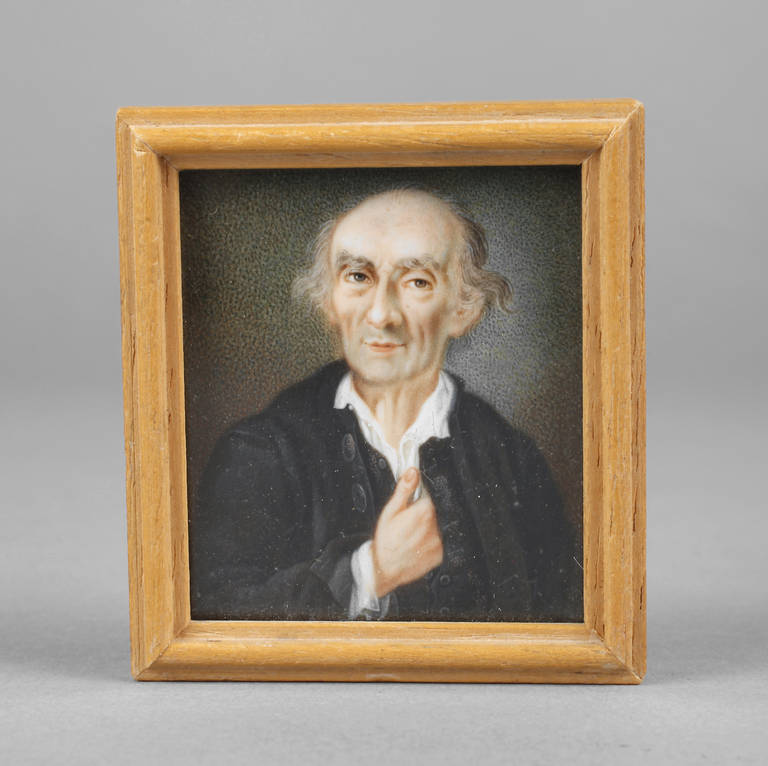 Miniatur Männerportrait
19. Jh., unsigniert, rs. bezeichnet 1802 Veno. Ritratto di N.H. Bernardo