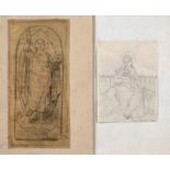 Carl Müller, zwei religiöse Studien
Bleistiftzeichnungen, beide signiert, Maria, Mutter Gottes,