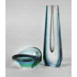 Schale und Vase Murano
um 1955, Flavio Poli für Seguso Vetri d´Arte, ungemarkt, klares Glas nach