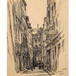 Prof. Hugo Steiner-Prag "Rue laplace Paris"
Blick in die abendliche Gasse mit angedeuteten