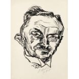 Ludwig Meidner, Selbstportrait
Lithographie auf Karton, in der Platte monogrammiert, datiert 1920,