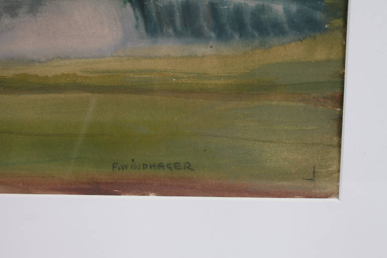 Franz Windhager, "Hubertusgrube bei Beuthen"
Blick über eine geflutete Tagebaugrube auf den - Image 2 of 3