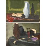 Amadé Barth, zwei miniaturhafte Stillleben
expressionistische Tafelstillleben mit Krügen und