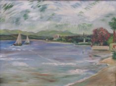 Georg E. MUELLER (1876 - ). Lake Garda. 31 cm x 41 cm. Painting, oil on panel. Signed lower right.