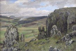 Fritz VON WILLE (1860-1941), Gerolstein. 24.9.(18)90 44.5 cm x 63.5 cm. Painting oil on panel.