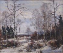 Walter HELMRICH (1905 -?). Winter 1934. 39 cm x 33 cm. Painting oil on canvas. Signed and dated